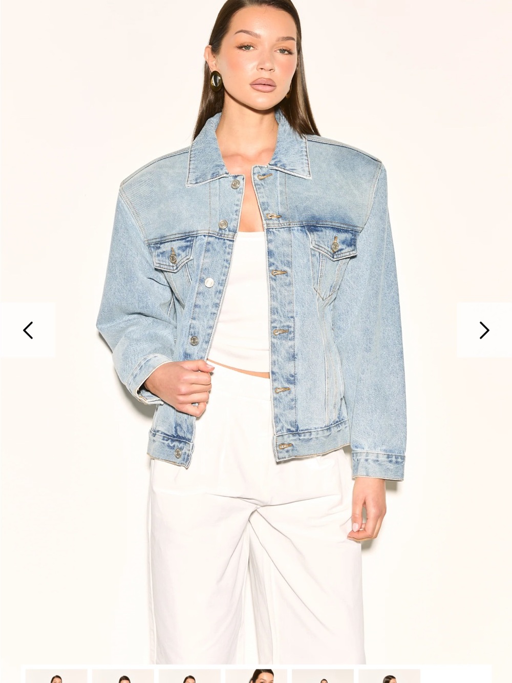 Sianna Structured Shoulder Denim Jacket